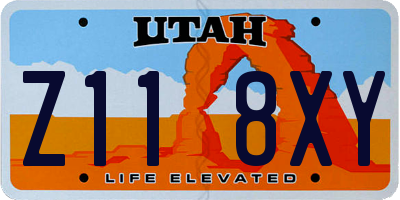 UT license plate Z118XY