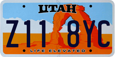 UT license plate Z118YC