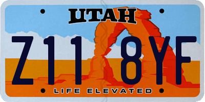UT license plate Z118YF