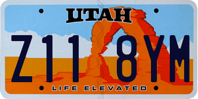 UT license plate Z118YM