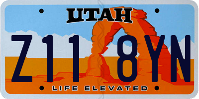 UT license plate Z118YN
