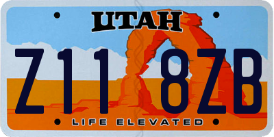 UT license plate Z118ZB