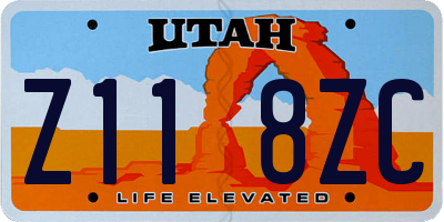 UT license plate Z118ZC