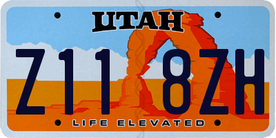 UT license plate Z118ZH