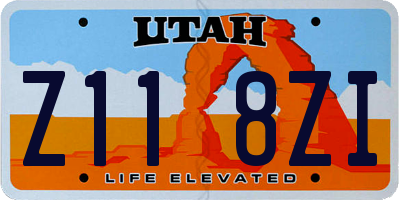 UT license plate Z118ZI