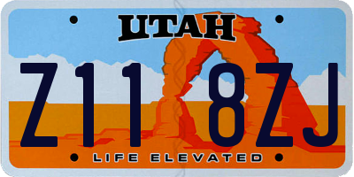 UT license plate Z118ZJ