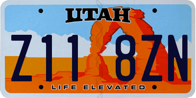 UT license plate Z118ZN