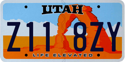 UT license plate Z118ZY