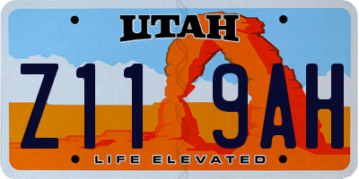 UT license plate Z119AH