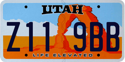 UT license plate Z119BB