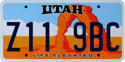 UT license plate Z119BC