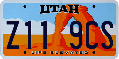 UT license plate Z119CS