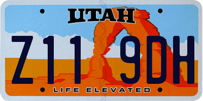 UT license plate Z119DH