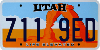 UT license plate Z119ED