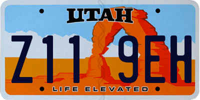 UT license plate Z119EH