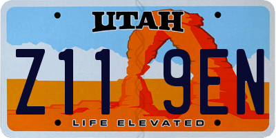 UT license plate Z119EN