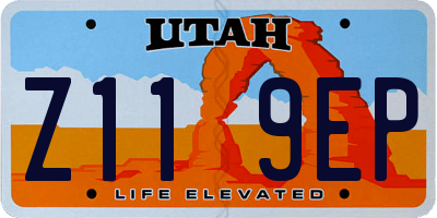 UT license plate Z119EP
