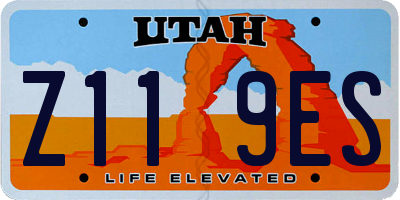 UT license plate Z119ES