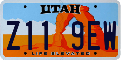 UT license plate Z119EW