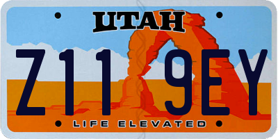UT license plate Z119EY