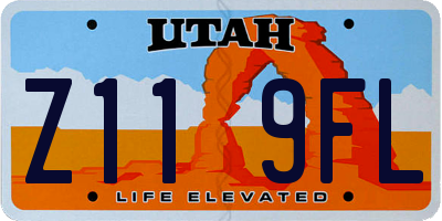 UT license plate Z119FL