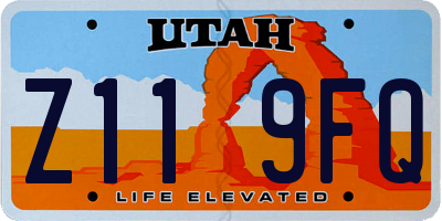 UT license plate Z119FQ