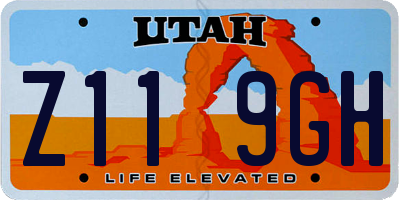 UT license plate Z119GH