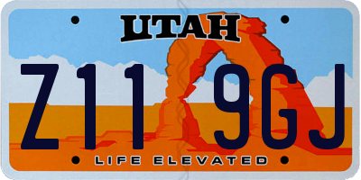 UT license plate Z119GJ