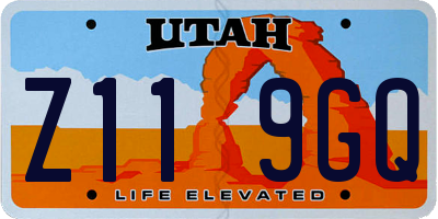 UT license plate Z119GQ
