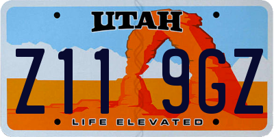 UT license plate Z119GZ