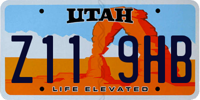 UT license plate Z119HB