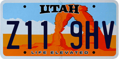 UT license plate Z119HV