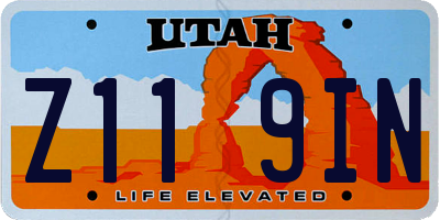 UT license plate Z119IN