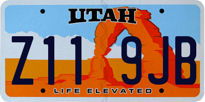 UT license plate Z119JB