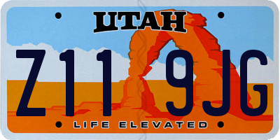 UT license plate Z119JG
