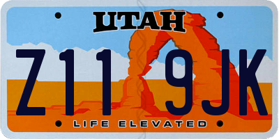 UT license plate Z119JK
