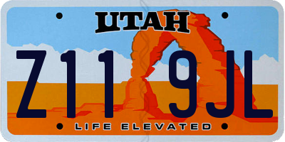 UT license plate Z119JL