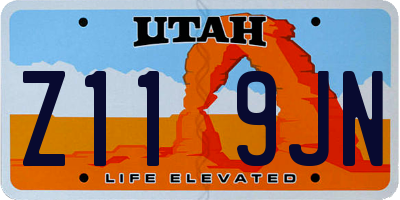 UT license plate Z119JN