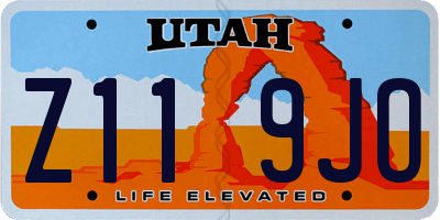 UT license plate Z119JO
