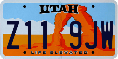UT license plate Z119JW