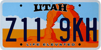 UT license plate Z119KH