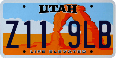 UT license plate Z119LB