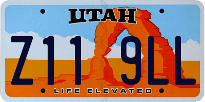 UT license plate Z119LL