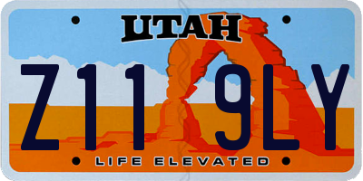 UT license plate Z119LY