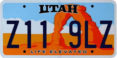 UT license plate Z119LZ