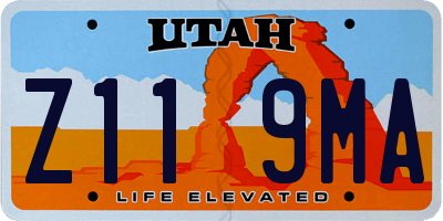 UT license plate Z119MA