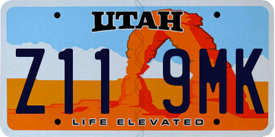 UT license plate Z119MK