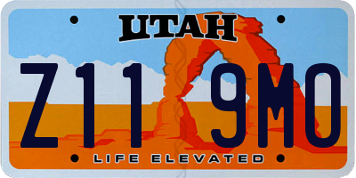 UT license plate Z119MO