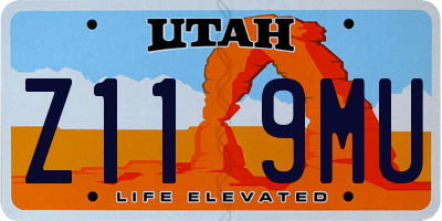 UT license plate Z119MU