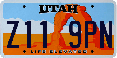 UT license plate Z119PN